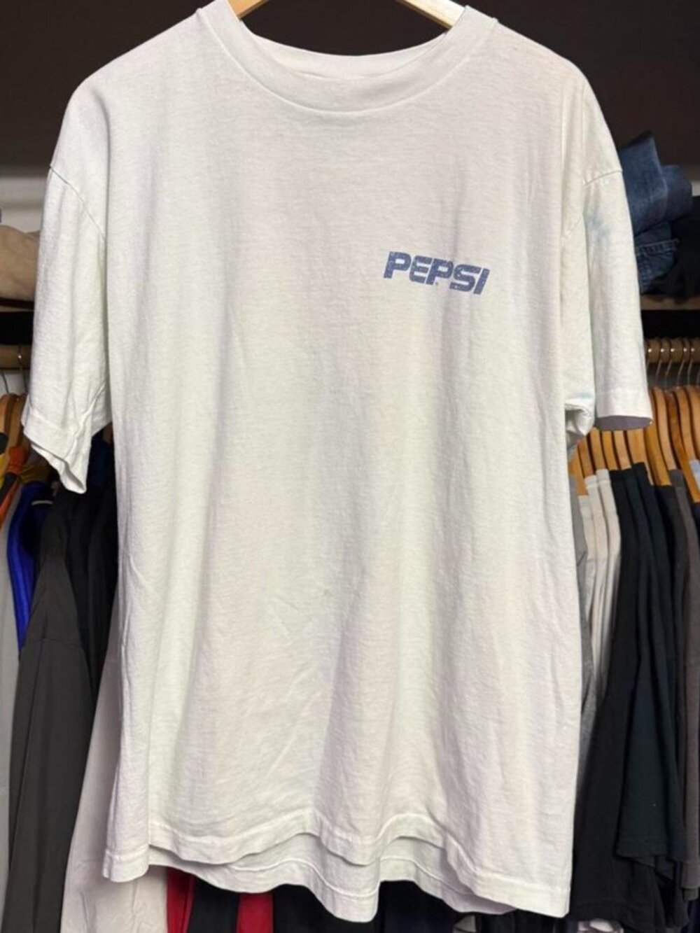 Vintage 90s Pepsi T Shirt Mens XL White Single Stitch Graphic Short Sleeve Tee